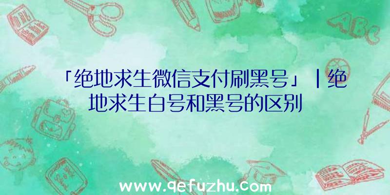 「绝地求生微信支付刷黑号」|绝地求生白号和黑号的区别